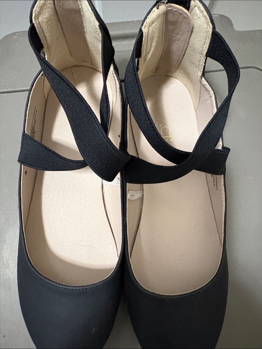 The Children's Place Black Cross-Strap Ballet Flats